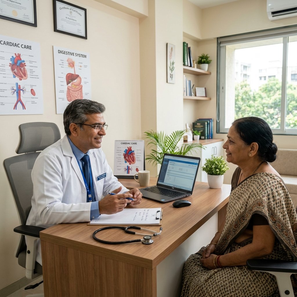 Doctor Consulting Patient at Janki Piles Clinic